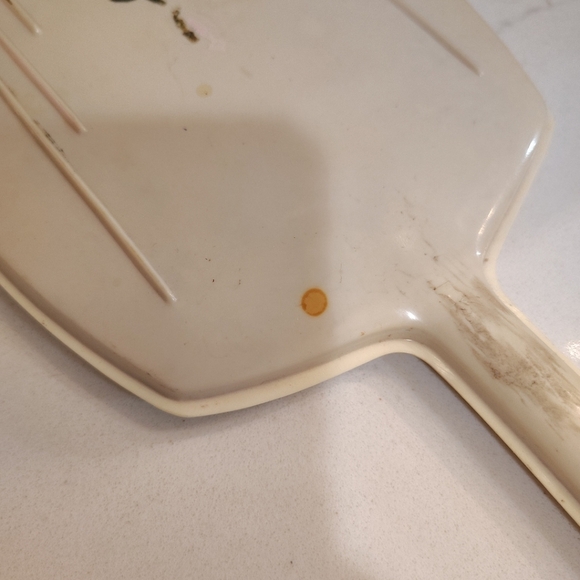 Vintage Bakelite Celluloid Art Deco Style Vanity Hand Mirror Ivory 12.75" - Picture 4 of 9